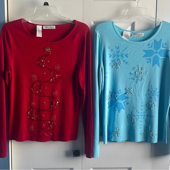 2 holiday tops size L - Picture 1 of 7